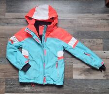 Rossi Ski/ Winterjacke Mädchen Gr. 134/140 Türkis Pink Wasserdicht Atmungsaktiv 