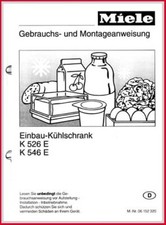 Miele - Gebrauchs- und Montageanweisung für Einbau-Kühlschrank - Original