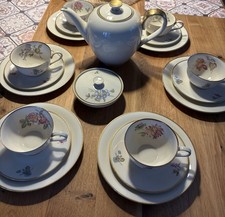 Heinrich Porzellan Kaffeeservice Mokkaservice "Anmut" - Blumendekor - 50er Jahre