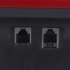 Red Wired Telephone With