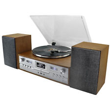 Soundmaster PL895 Holz Retro HiFi Anlage Halbautomatischer Plattenspier 