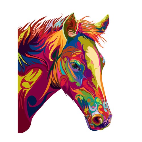 Pferd illustration swirly - pferd,