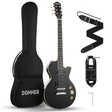 Donner DLP-124 E-Gitarre Solid Body mit Gigbag Gurt & H-H Humbucker-Tonabnehmern