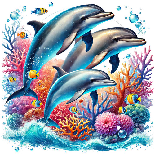 Wandtattoo aufkleber delphin - aufkleber,