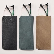 3 Stück Brillenetui Weich, PU Leder Brillenetui, Brillentasche, Tragbar Brillent