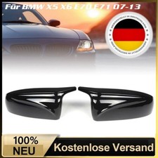 Für BMW X5 X6 E70 E71 M-Stil Glanz Schwarz Spiegelkappen Gehäuse Abdeckung 07-13