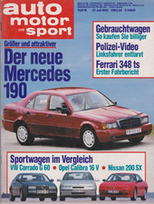 auto motor sport Heft 16 Juli 1990 Nissan 200 SX Opel Calibra 16V VW Corrado G60