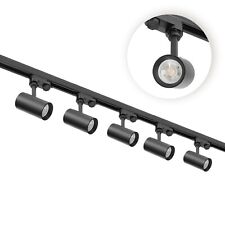 Schienensystem Komplett-Set 5x Lampe 2m Schiene Stromversorgung Kappe SCHWARZ