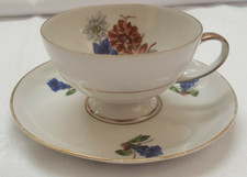 PMR Jäger & Co Porzellan  Teetasse + Untertasse Sammeltasse Enzian Gold