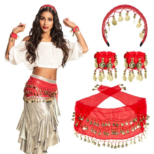 Tänzerin belly dance set - set, rot
