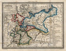 Preussen Königreich Original Stahlstich Landkarte Vuillemin 1850