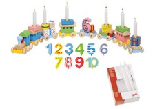 GEBURTSTAGSZUG + Zahlen 1-10 + 10 weiße Kerzen Kindergeburtstag Geburtstagsdeko