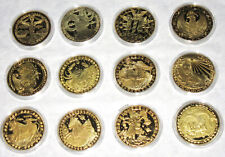Alle 12 Chinesische Sternzeichen-Münze 24 K vergoldet