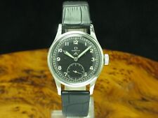Omega Edelstahl Handaufzug Herren Militärarmbanduhr britische Armee / Kal 30T2