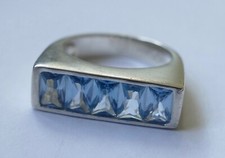 Ring 5 blaue Steine 925 Silber