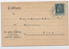 5 Pfg Luitpold auf innerortsbrief Rechtsanwalt PK Landau / Pfalz 1913