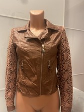 Damen Leder Jacke Gr S Braun