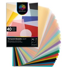 Transparentpapier Bunt 40 Stk. A4 20 Farben Buntes Transparentpapier zum Basteln