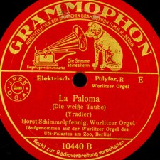 HORST SCHIMMELPFENNIG -WURLITZER ORGEL- La Paloma / O sole Schellackplatte S2262