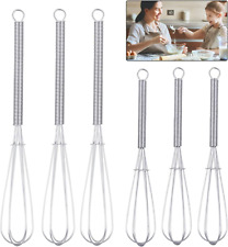 6 Stück Profi Plus Schneebesen Set Klein Rührbesen Ballonschneebesen Mini Quirl 