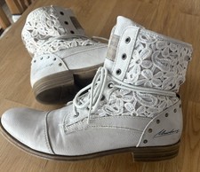 MUSTANG Stiefelette Boots Schuhe Damen Gr. 38 Natur Übergang RV  1.Hand gepflegt