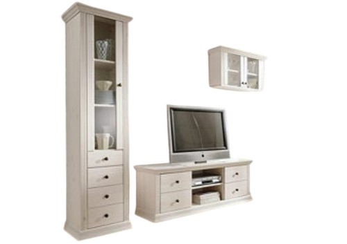 Wohnwand 5tlg landhausstil - wohnwand,
