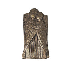  Bronzerelief Bronze Joseph Krautwald religiöse Volkskunst  ca. 18 x 9 cm 0,7 Kg
