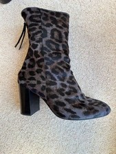 Edle Echtleder Stiefel Högl Tier-Print-Fell in Schwarz-Grau-Braun Größe 6 (39)