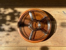 Teakholz Drehteller  von Digsmed „Lazy Susan“ mit 6 Schalen, Dänemark, Vintage