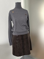 Dsquared2 Rollkragen Pullover Wollpullover Gr.S grau Applikationen Rolli Damen