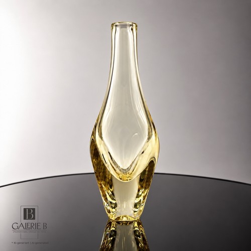Vintage czech art glas vase - art,