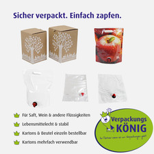 Bag in Box Karton Beutel Saftkarton 3L 5L Zapfhahn Standbodenbeutel Abfüllung