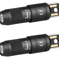 LED Taschenlampe Schlüsselanhänger 50 Lumen Magnet Base 2 Stück