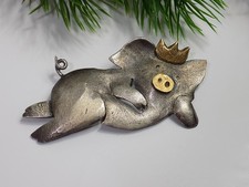 Vintage Brosche Glücksschwein