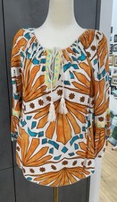 Made in Italy Tunika Bluse Größe 38-42 Erdtöne luftig Kordel