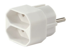2-fach Eurostecker Eurobuchse Adapter Mehrfachstecker Zwischenstecker Steckdose
