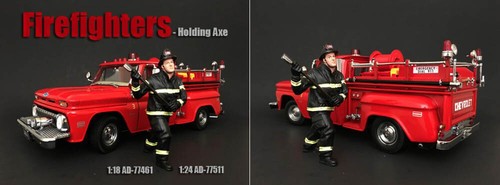 Holding axe firefighter - holding,