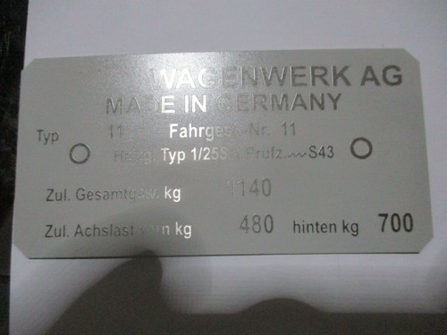 Typenschild schild für - schild, typ