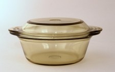 Auflaufform, Backform mit Deckel, Schott & Gen. Jenaer Glas, gelb getönt # 3711