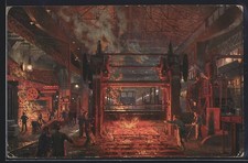 AK Essen, Fabrikarbeiter am Panzerplatten-Walzwerk, Fabrikarbeiter 1912 