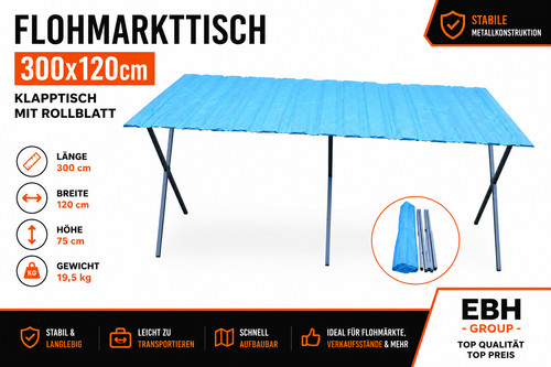 Flohmarkttisch 300cmx120cm - flohmarkttisch,