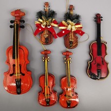 Weihnachten Baum Christbaum Tanne Schmuck Deko Holz 6 Geigen Violine Glocken
