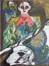 Gemälde, Aquarell auf Papier