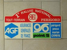 Plakette TROPHÄE 1. RALLYE NATIONAL PERIGORD 1986 Autorennen GELÄNDE