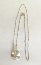 Set Kette Figarokette und Designer Anhänger Spirale Silber gebürstet 925 (3357)