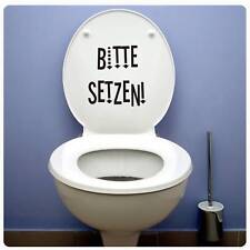 Bitte setzen! Aufkleber für WC Deckel Wandtattoo Bad Toilettendeckel Klo TDA099