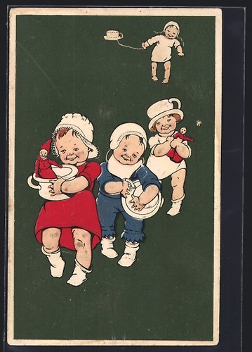 Ansichtskarte kinder mit - ansichtskarte,