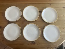 6 Teller Set Bavaria Elfenbein Porzellan - Goldrand - ⌀ 19,5cm - Kuchenteller