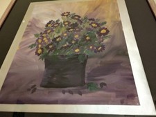 Gemaltes Blumen Bild mit Rahmen 