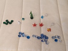 Glasfische, Seesterne, Oktopus, Krabbe. Dekofiguren Aquarium, plus Glassteine